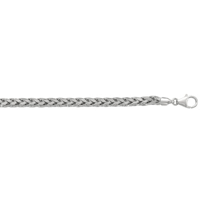 Silver 5.0mm SemiSolid Wheat Chain