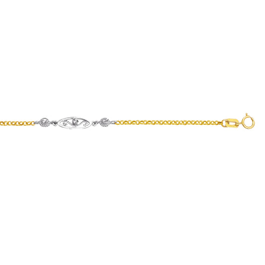 14K Twotone Gold Anklet