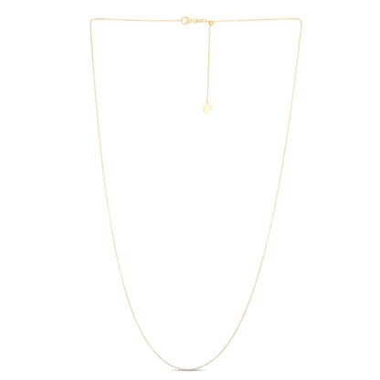 14K Gold 0.97mm Adjustable Cable Chain