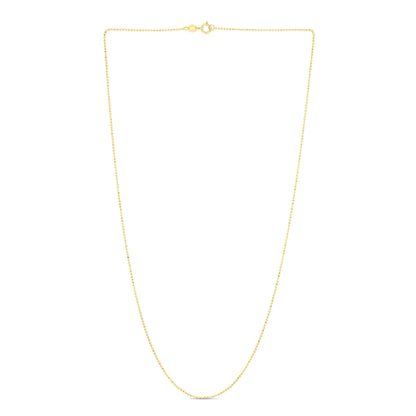 14K Gold 0.9mm Diamond Cut Bead Chain