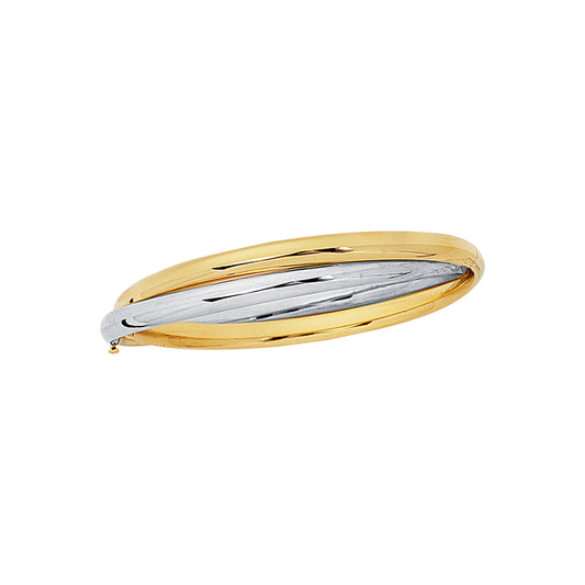 14K Twotone Gold Interlocked Bangle
