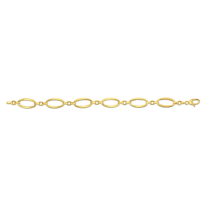 14K Gold Polished Three Plus One Oval Link Chain