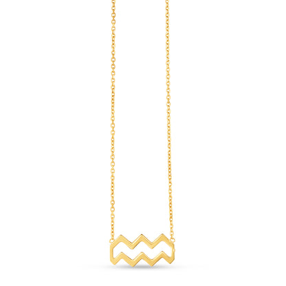 14K Gold Aquarius Necklace