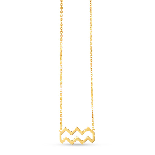 14K Gold Aquarius Necklace