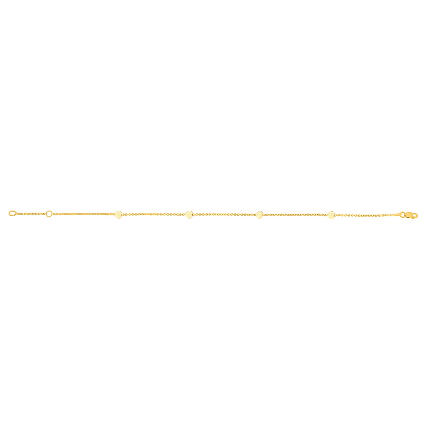 14K Gold Heart Anklet