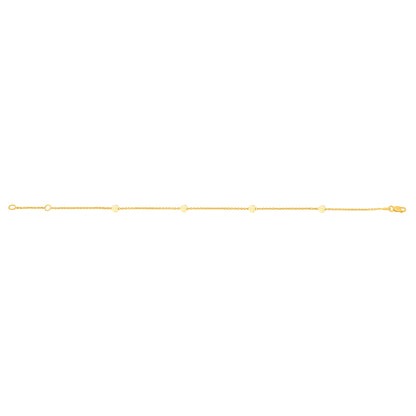 14K Gold Heart Anklet