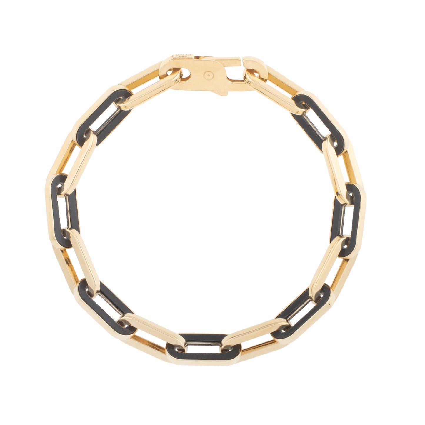 14K Onyx Paperclip Gem Link Bracelet