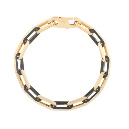 14K Onyx Paperclip Gem Link Bracelet
