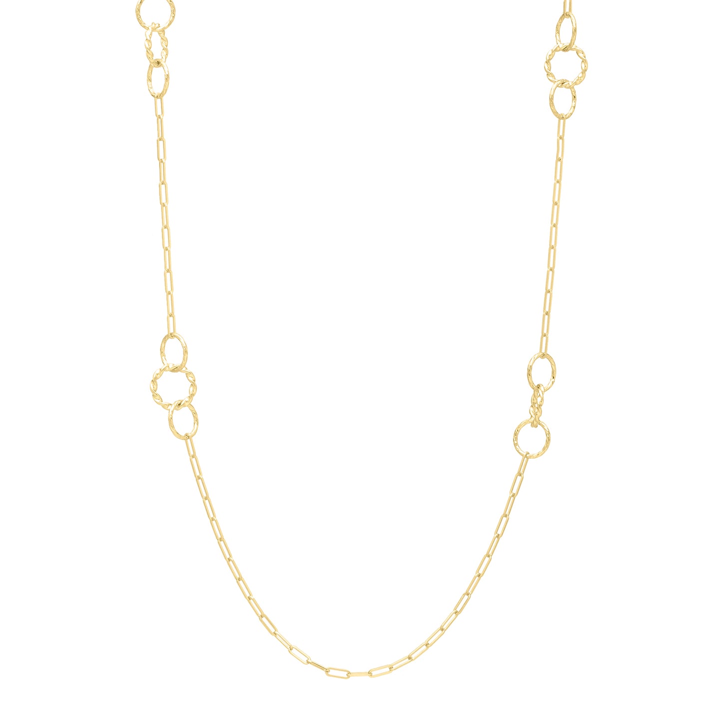 14K Twisted Link Paperclip Necklace