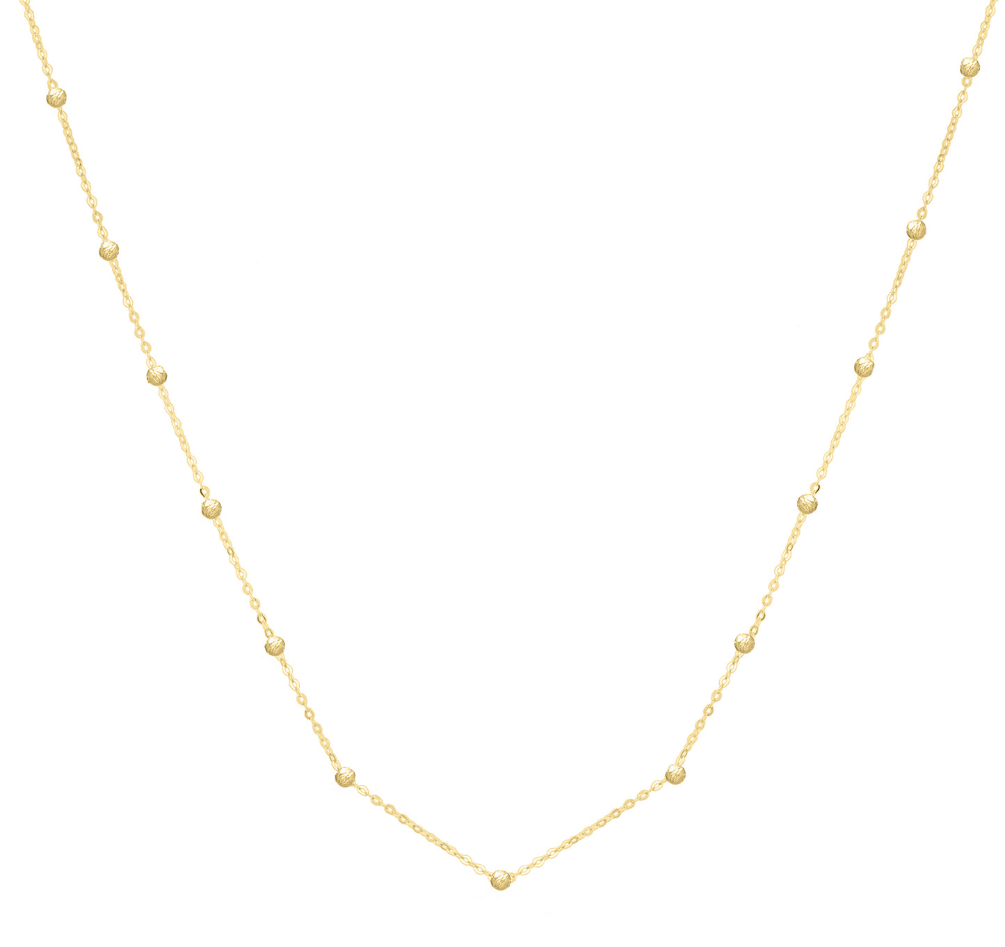 14K Saturn Bead Chain Necklace