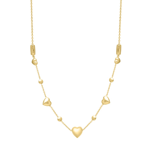 14K Puff Heart Adjustable Bracelet/Anklet