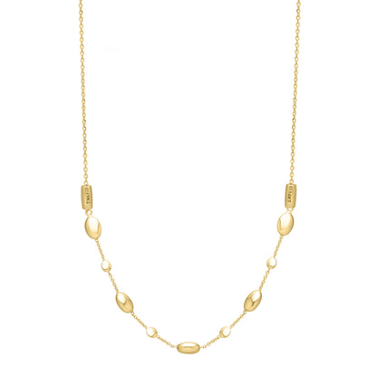 14K Adjustable Puff Pebble Necklace