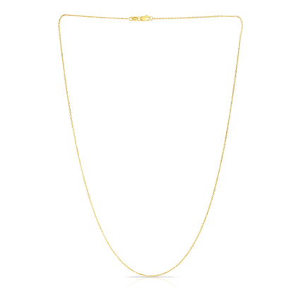 14K Gold 0.87mm Diamond Cut Cable Chain