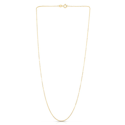 14K Gold 1.1mm Diamond Cut Cable Chain