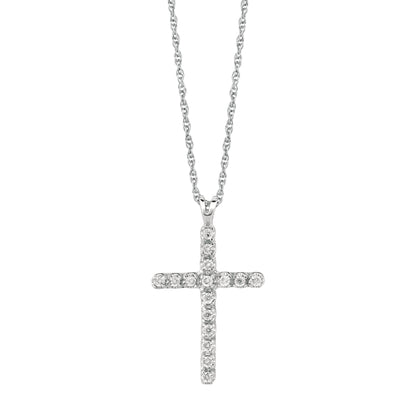 Silver .05ct Diamond Cross Necklace