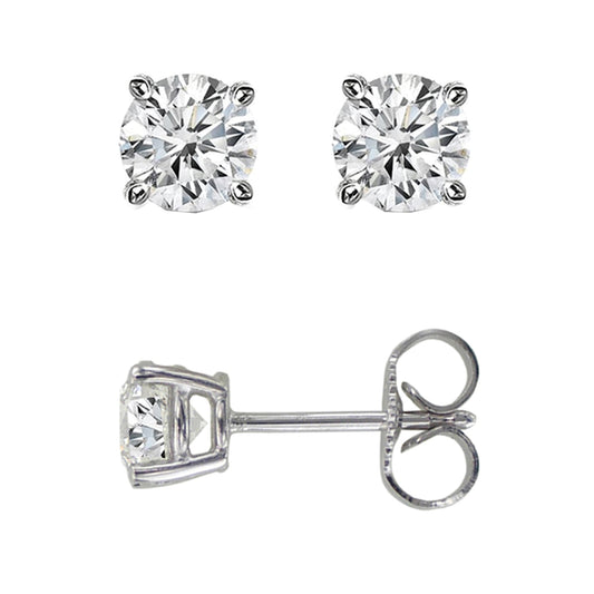 14K Gold .05ct JK/I1I2 Round Diamond Stud Earring