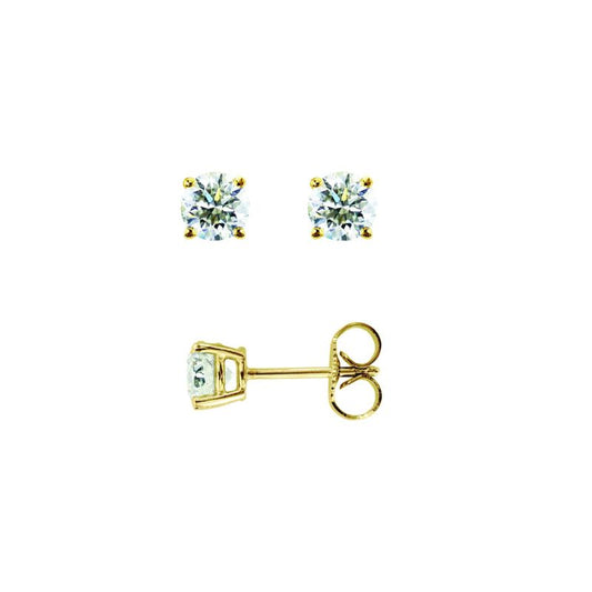 14K Gold .25ct JK/I1I2 Round Diamond Stud Earring