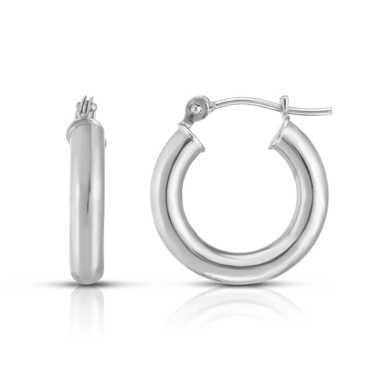14K Gold CZ Baguette Huggie Earring