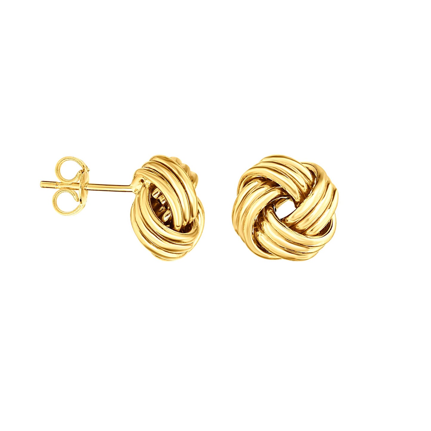14K Gold Medium MultiRow Love Knot Stud Earring
