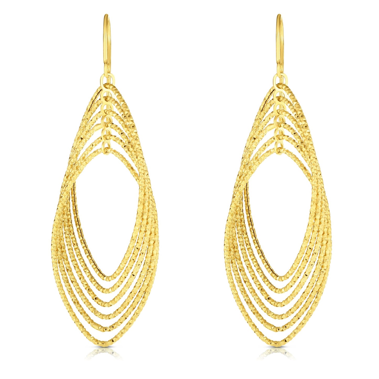 14K Gold MultiLayered Dangle Earring