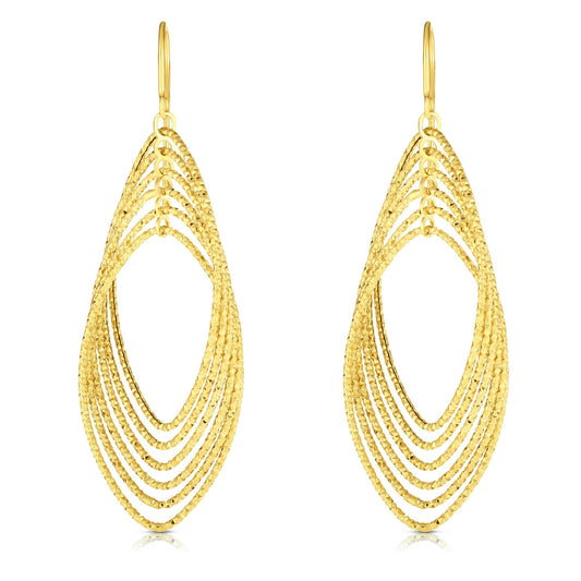14K Gold MultiLayered Dangle Earring