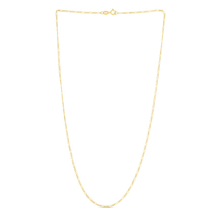 14K Gold 1.3mm Figaro Chain