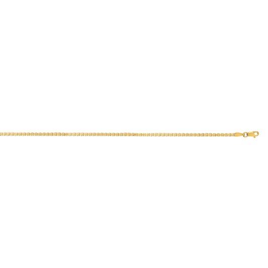 14K Gold 2.1mm SemiSolid Box Chain
