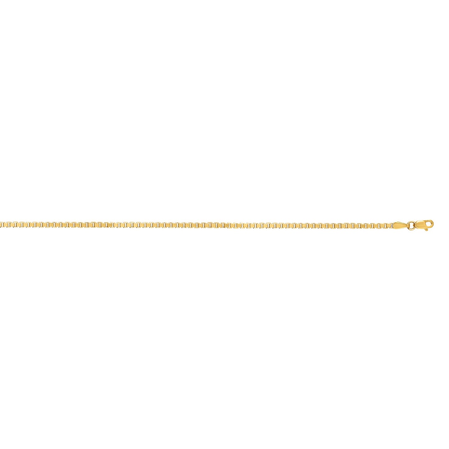 14K Gold 2.1mm SemiSolid Box Chain