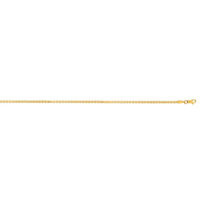 14K Gold 2.1mm SemiSolid Box Chain