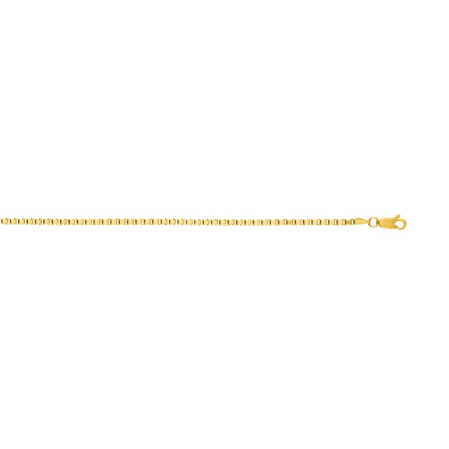 14K Gold 2.5mm SemiSolid Box Chain