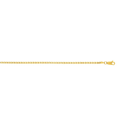14K Gold 2.5mm SemiSolid Box Chain
