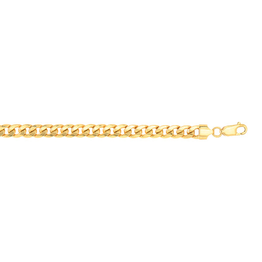 14K Gold 7mm SemiSolid Miami Cuban