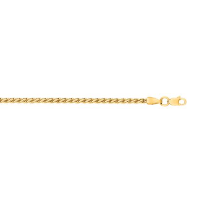14K Gold 2.4mm Lite Round Wheat Chain