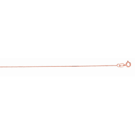 18K Gold 1.1mm Diamond Cut Cable Chain