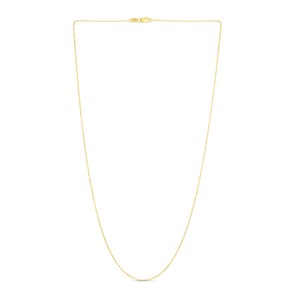 14K Gold 0.9mm Diamond Cut Bead Chain
