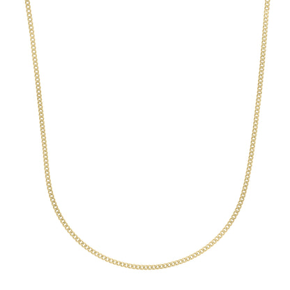 14K Gold 2.2mm Light Gourmette Chain