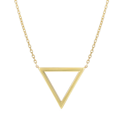 14K Gold Polished Triangle Necklace