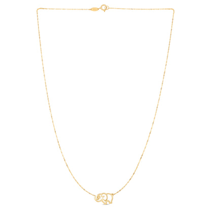 14K Gold Elephant Necklace
