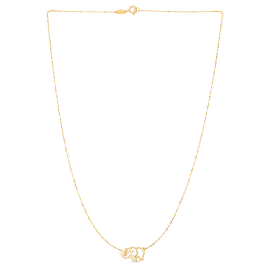 14K Gold Elephant Necklace