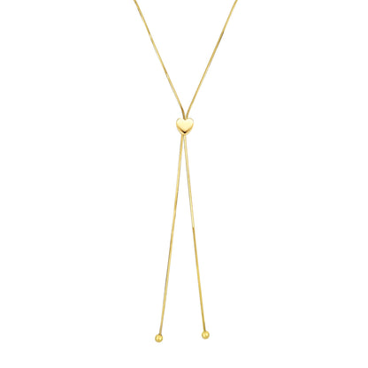 14K Gold Heart Slide Friendship Necklace