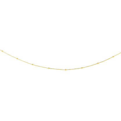 14K Gold 1.8mm Polished Bead Saturn Chain