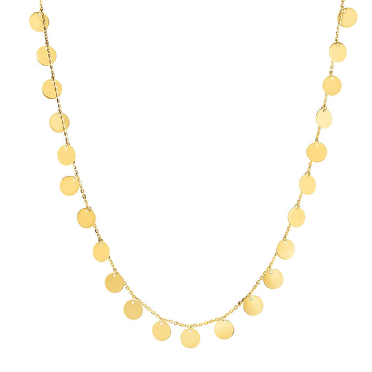 14K Gold MultiStrand Bead Station Choker