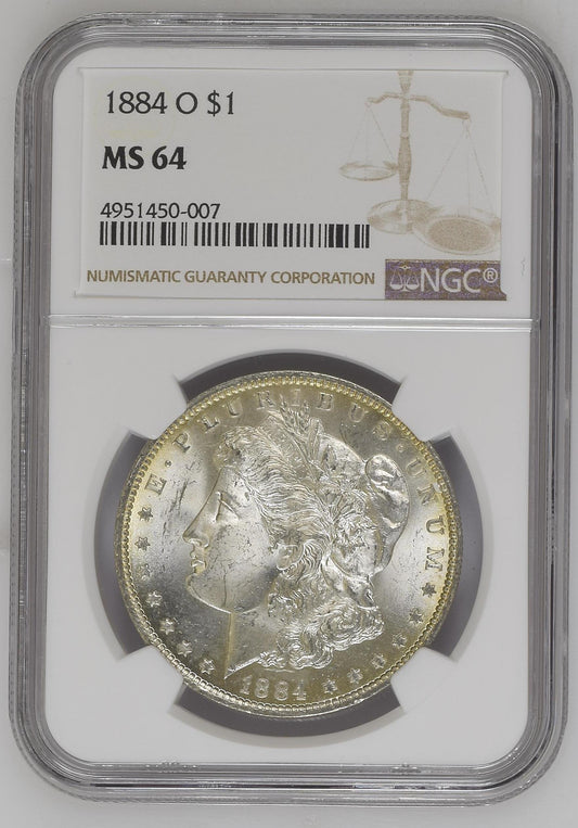 1884-O Morgan Silver Dollar NGC MS-64