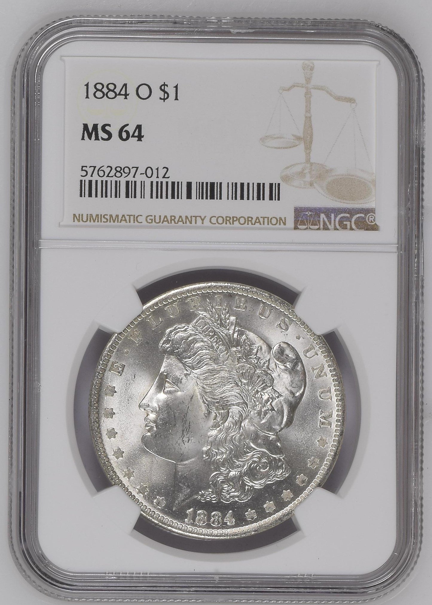 1884-O Morgan Silver Dollar NGC MS-64