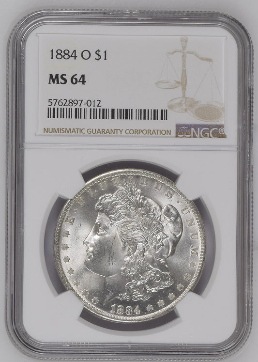 1884-O Morgan Silver Dollar NGC MS-64