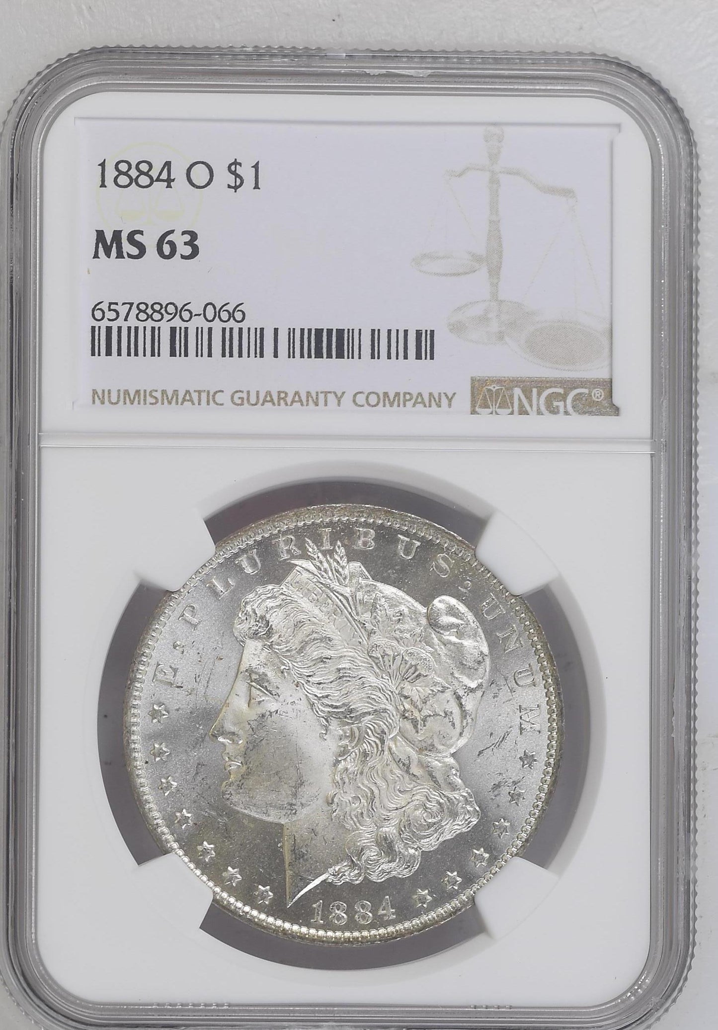 1884-O Morgan Silver Dollar NGC MS-63