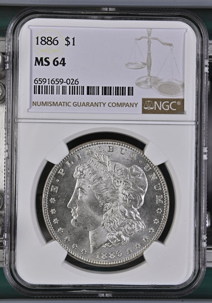 1886-P Morgan Silver Dollar NGC MS-64