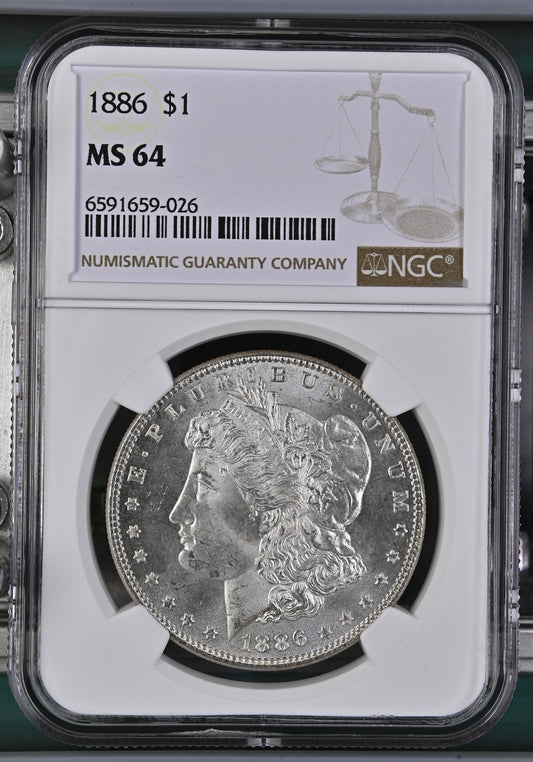 1886-P Morgan Silver Dollar NGC MS-64