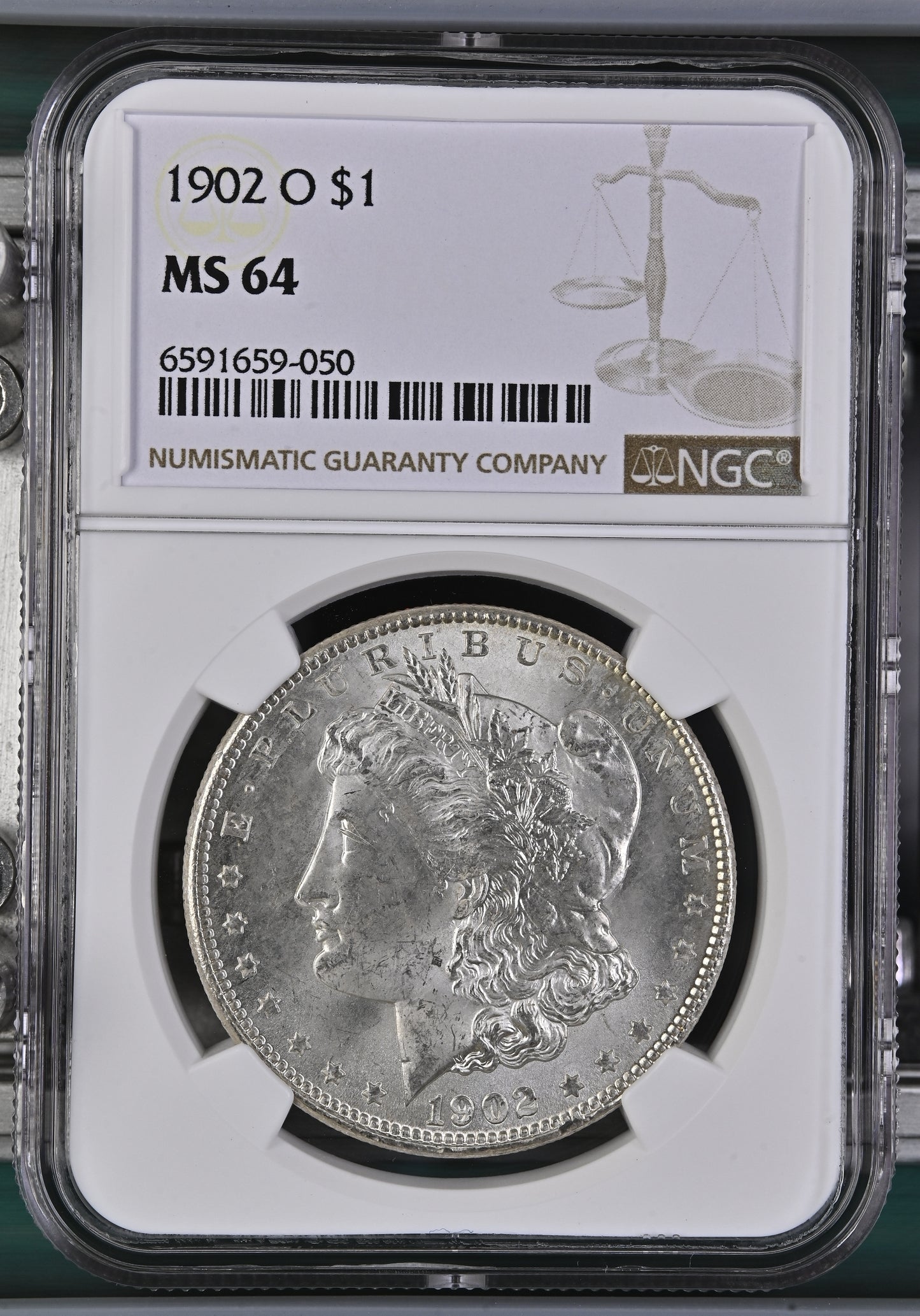 1902-O Morgan Silver Dollar NGC MS-64