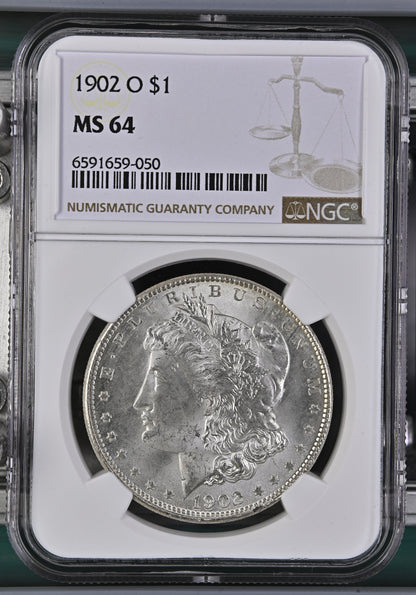 1902-O Morgan Silver Dollar NGC MS-64